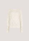 Diamond Pointelle Boxy Jumper, Cream, large
