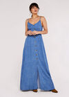 Textured Cami Maxi Dress, Blue, large