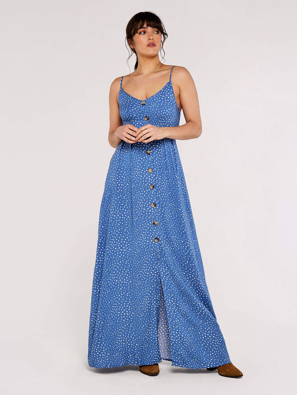 Textured Cami Maxi Dress, Blue, large