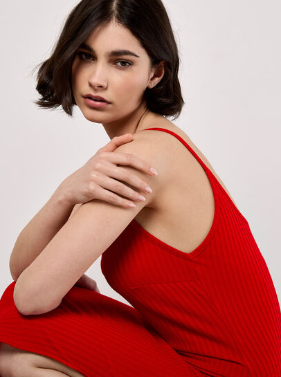Ribbed Jersey Maxi Dress