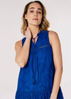 Tassel Broderie Midaxi Dress, Blue, large