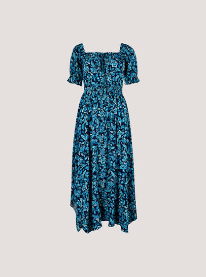 Sarasa Floral Milkmaid Midi Dress