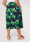 Curve Leaf Midi Skirt, Navy, large