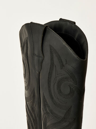 Black Cowboy Leather Boots