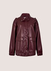 Oversized Faux Leather Jacket, Plum, large
