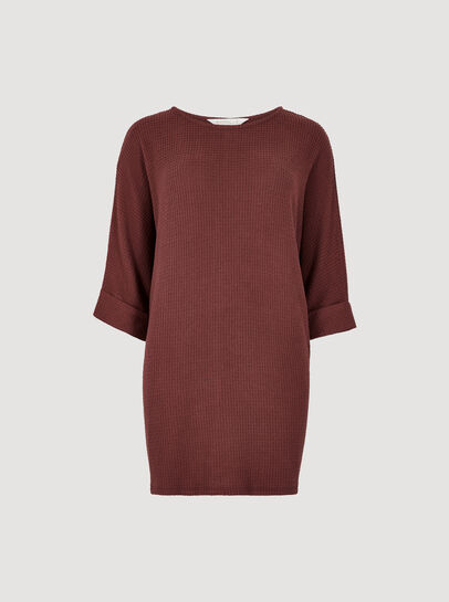 Soft-Touch Batwing Waffle Knit Top