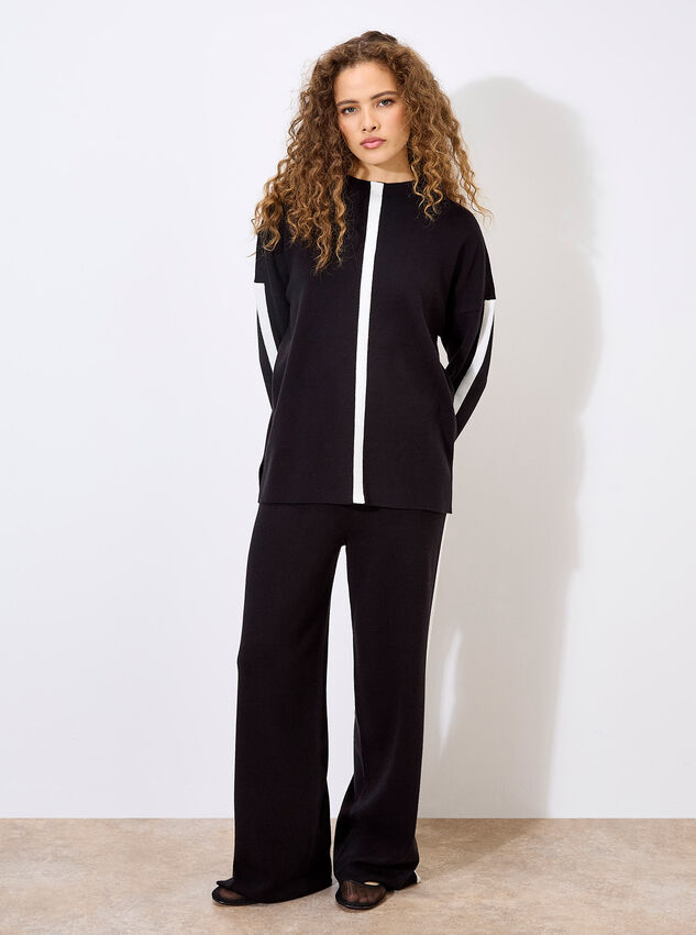 Mono Stripe Joggers, Black, large