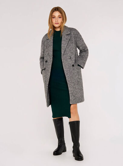 Double-Breasted Boucle Coat