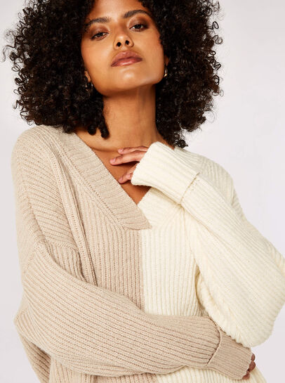 Two Tone Colour Block Jumper
