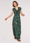 Ditsy Botanical Floral Maxi Dress, Green, large