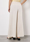 Pinstripe Pleat Palazzo Trousers, Stone, large
