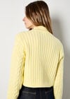 Cable Knit Wrap Jumper, Yellow, large