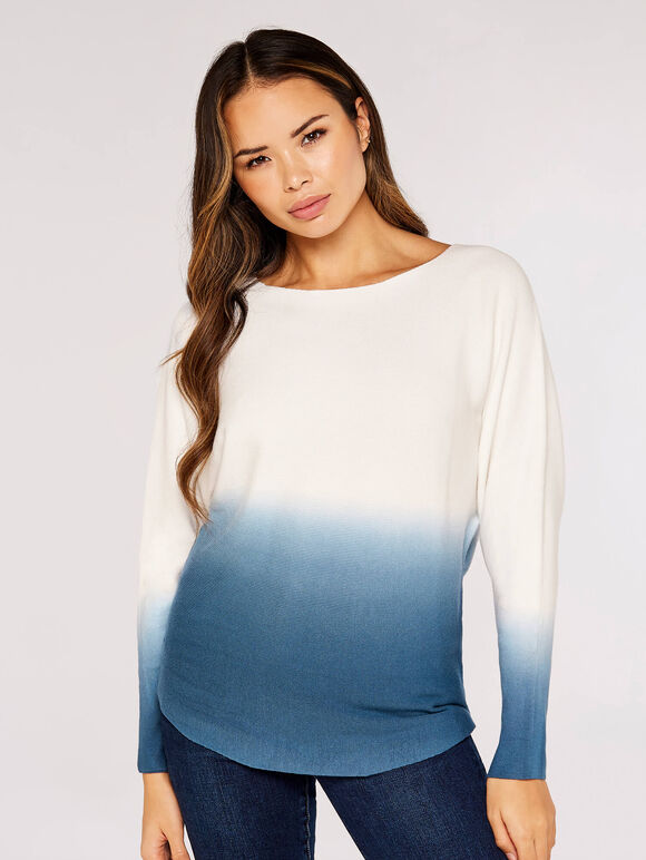 Ombre Batwing Jumper, Blue, large