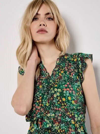 Ditsy Floral Ruffle Mini Dress