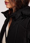 Hooded Puffer Jacket, Black, large