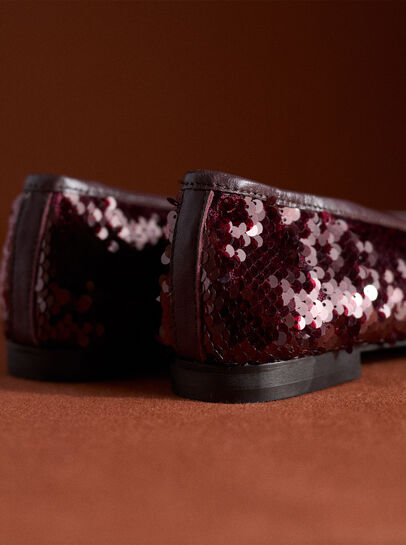 Sequin Embellished Ballerina Shoes