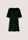 Sequin Embellished Mini Dress, Green, large