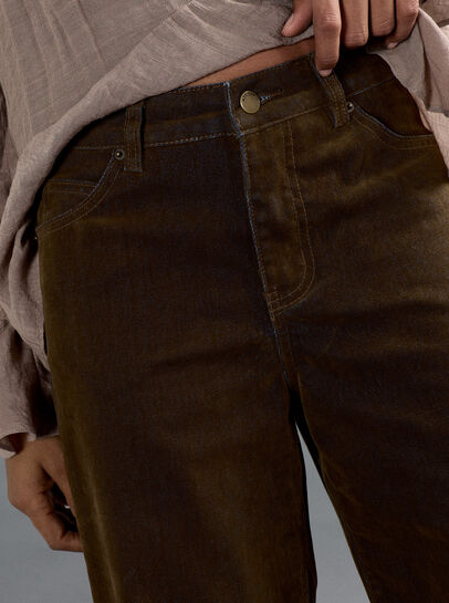 Flora Velvet Denim Wide-Leg Jeans