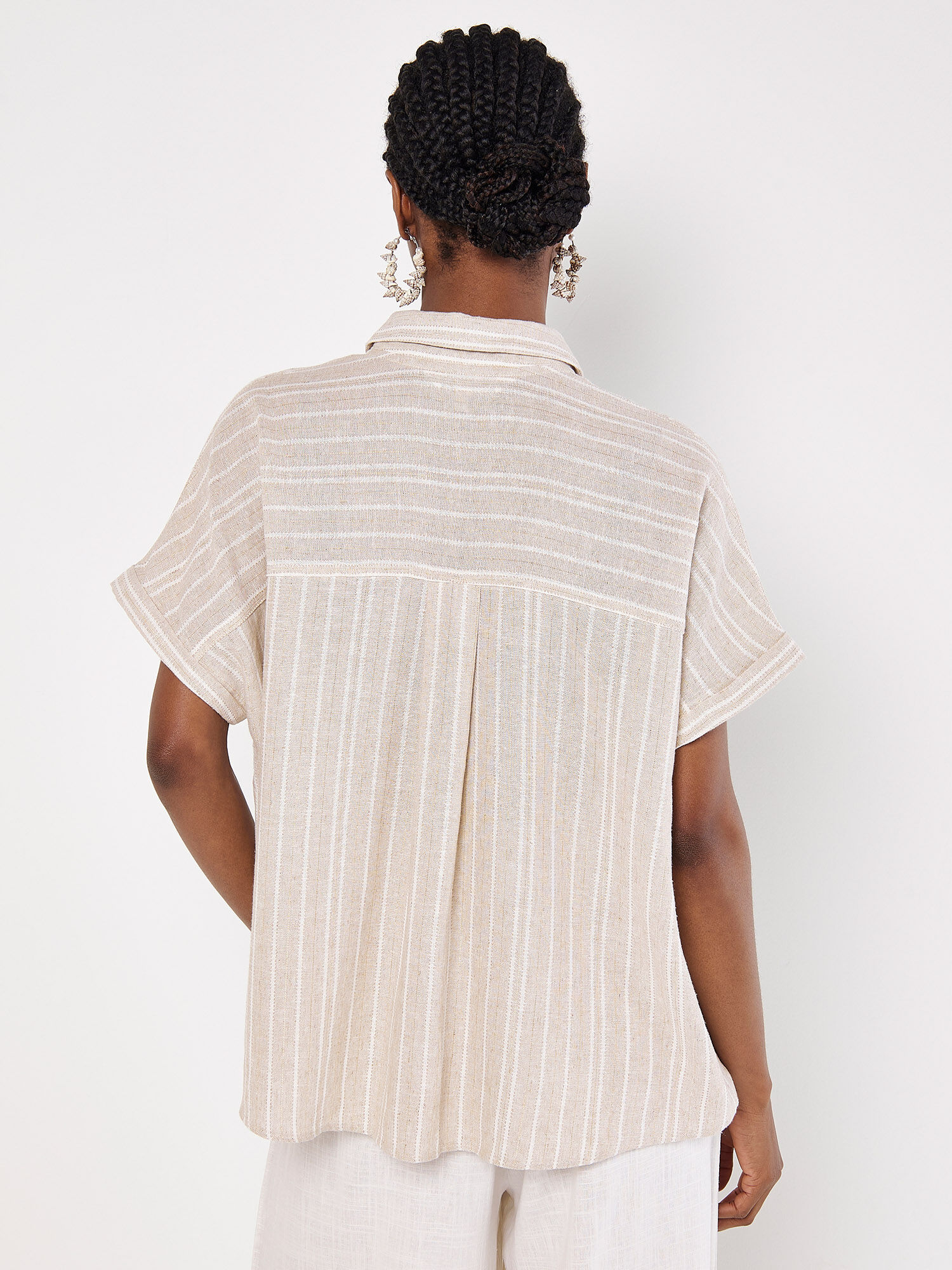 シャツ No.0178 linen thin stripe half SHIRT (4color) No.0178 linen thin stripe half SHIRT (4color) - HOLY IN CODE