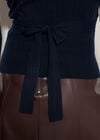 Rib Knit Wrap Top, Navy, large