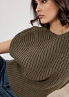 Chunky Rib Knit Cap Sleeve Jumper, Khaki, large