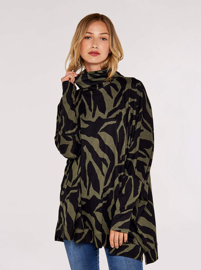 Zebra Print Oversized Tunic