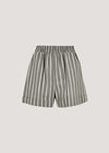 Linen Blend Stripe Shorts, Khaki, large