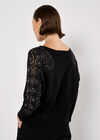 Lace Rhinestone Embellished Jumper, Black, large