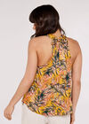 Tropical Halter Neck Top, Mustard, large