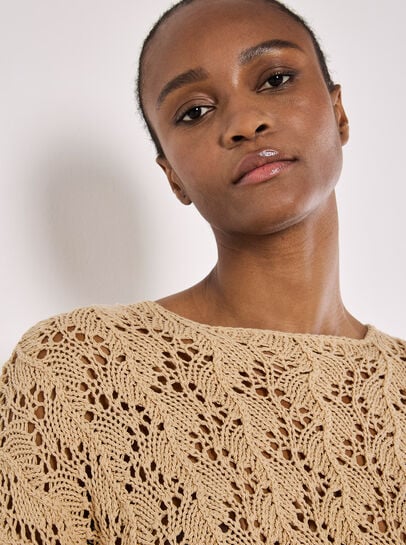 Pointelle Scallop Hem Jumper