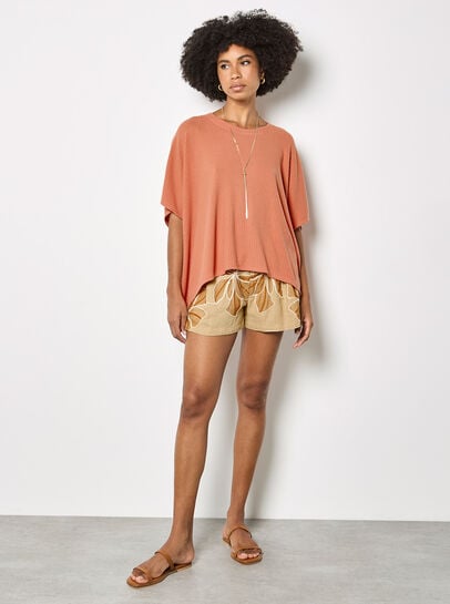 Waffle Knit Tunic Top