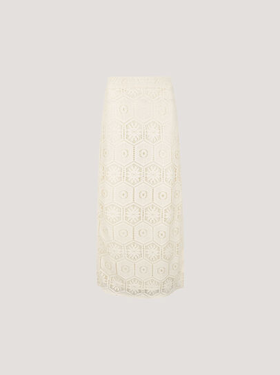 Crochet Lace Side Split Maxi Skirt