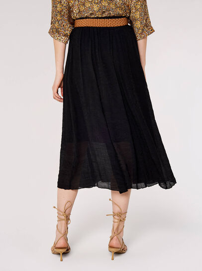 Shimmer Crinkle Midi Skirt