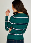 Three Stripe Crew Neck Jumper, Green, large