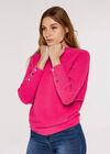 Fluffy Ribbed Jumper, Fuchsia, large