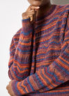 Pointelle Knit Stripe Jumper, Orange, large