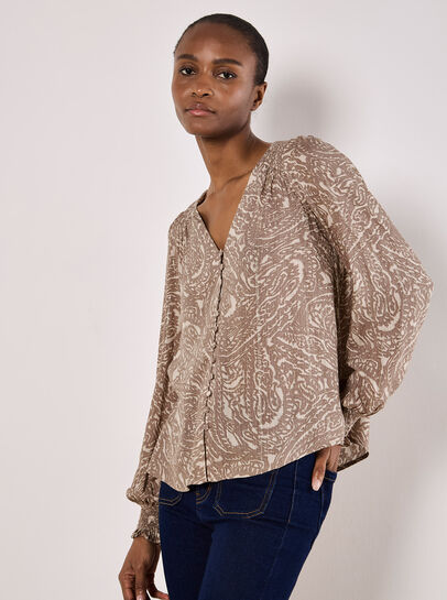 Paisley Print Shimmer Blouse