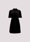 Fit And Flare Velvet Mini Dress, Black, large