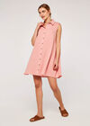 Sleeveless Swing Shirt Dress, Pink, large