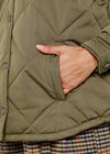 Collared Quilted Jacket, Khaki, large