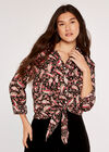 Watercolour Paisley  Top, Black, large