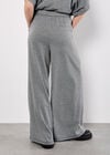 Wide Leg Dogtooth Trousers, Black, large