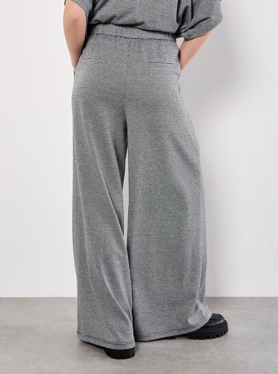 Wide Leg Dogtooth Trousers