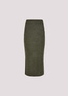 Waffle Knit Midaxi Skirt, Green, large