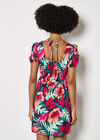 Tropical Floral Mini Dress, Fuchsia, large