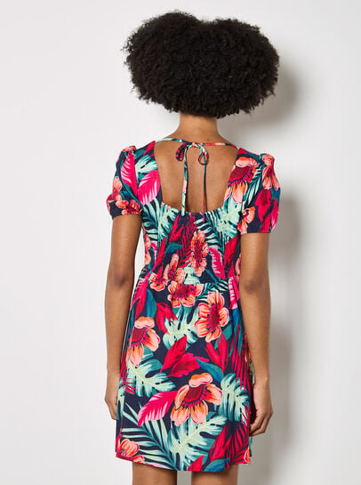 Tropical Floral Mini Dress
