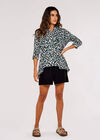 Cheetah High Low Shirt, Green, large