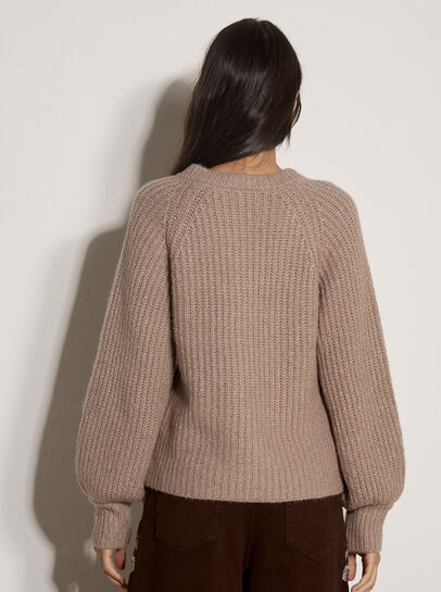 Cotton-Blend Chunky Ribbed Knit Cardigan