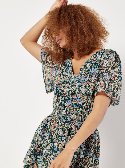 Ditsy Floral Chiffon Mini Dress