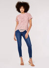 High Neck Lace Top, Pink, large